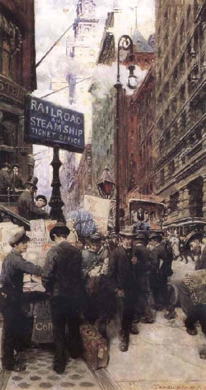 Thornton Oakley News Vendor on Broadway china oil painting image